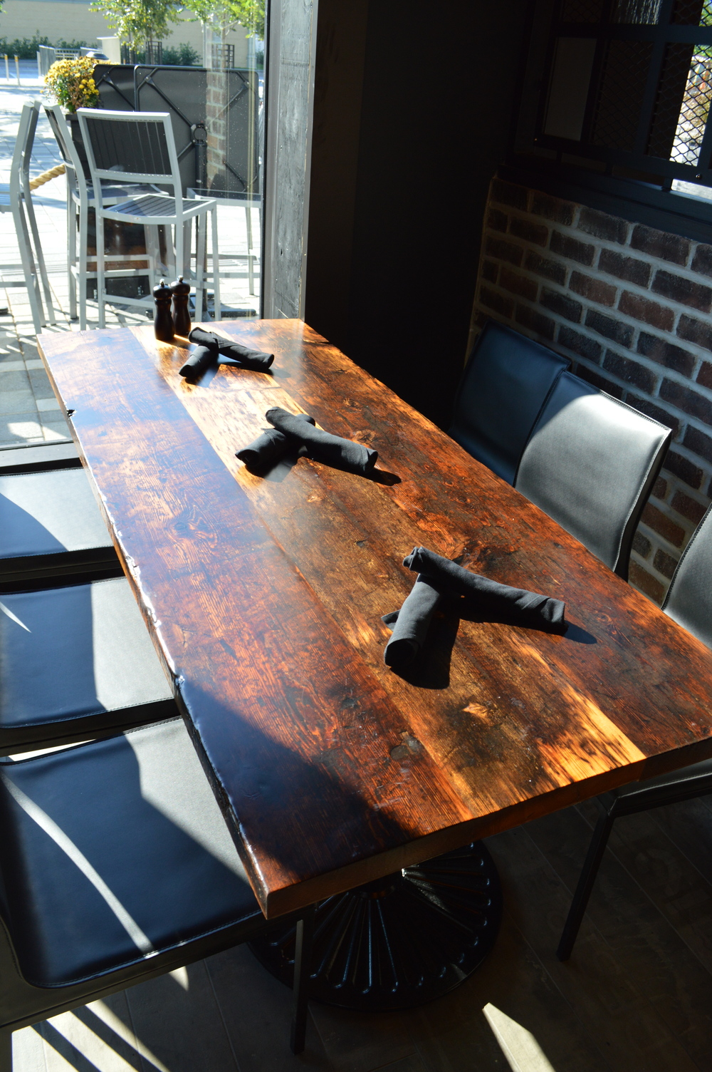 Restaurant rustic tables